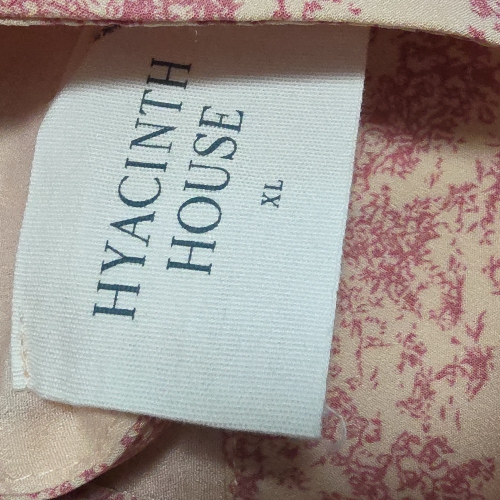 Hyacinth House Pink Toile Thayer Floral Long Sleeve Blouse In XL - Picture 11 of 12